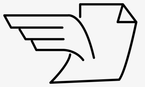 Folded Document With Wings, HD Png Download, Free Download