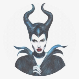 Maleficent Drawing Round Mousepad - Angelina Jolie Film Maleficent, HD Png Download, Free Download
