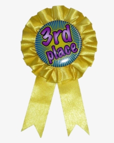 Third Place Ribbon Png - Yellow 3rd Place Ribbon, Transparent Png, Free Download