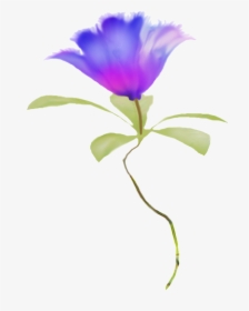 Blue Flower Clipart Real Pencil And In Color Blue Flower - Watercolor Flower Purple Blue Flowers Png, Transparent Png, Free Download