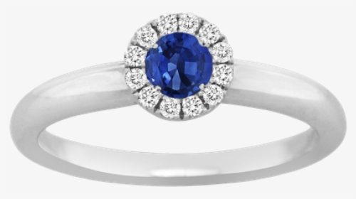 Spark Creations Sapphire & Diamond Halo Ring - Pre-engagement Ring, HD Png Download, Free Download