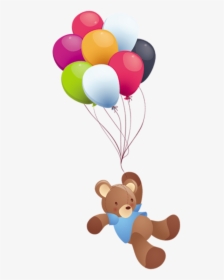 Animation Clip Art Transprent - Bear Flying Balloon Png, Transparent Png, Free Download