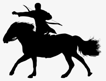 Archer On Horse Silhouette Png, Transparent Png, Free Download