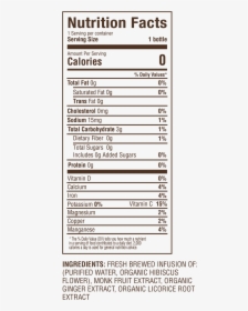 Nutrition Licorice - Hibiscus Flower Drink Nutrition Facts, HD Png Download, Free Download