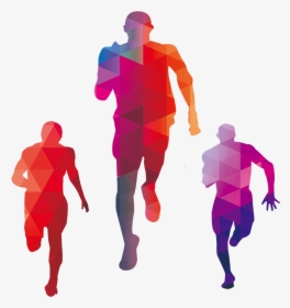 Silhouette T6k 4a5 Poster - Colourful Running Man Silhouette, HD Png Download, Free Download