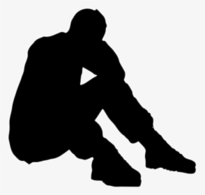 Stress Png Pic - Silhouette Of Man On Knees, Transparent Png, Free Download