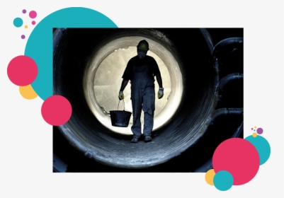 Man In Tunnel Stress - Hardworkers, HD Png Download, Free Download