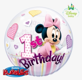 Minnie Bubble Balloon Baby Minnie - Minnie Mouse 1 Geburtstag Deko, HD Png Download, Free Download