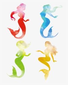 Silhouette Clipart Mermaids Transparent Background, HD Png Download, Free Download