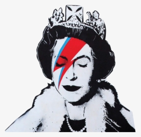 Queen As Ziggy Stardust , Png Download - Banksy Print Of The Queen, Transparent Png, Free Download