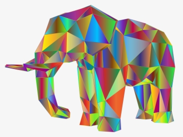 This Free Icons Png Design Of Prismatic Low Poly Elephant - Gambar Gajah Abstrak, Transparent Png, Free Download