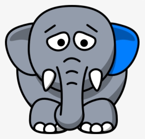 Sad Elephant Svg Clip Arts - Cartoon Elephant Sad, HD Png Download, Free Download