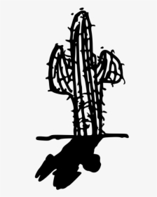 Visual Arts,silhouette,art - Shadow Of A Cactus, HD Png Download, Free Download