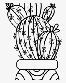 Multiple Cactus Pot Drawing Silhouette Transparent - Silhouette Pot Leaves, HD Png Download, Free Download