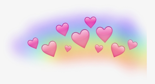 #rainbow #heart #crown - Snapchat Heart Crown Png, Transparent Png, Free Download
