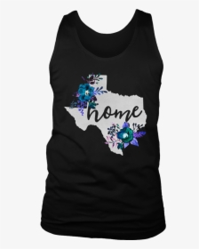 Texas Home Chalkboard Watercolor Flowers State T-shirt - Active Tank, HD Png Download, Free Download