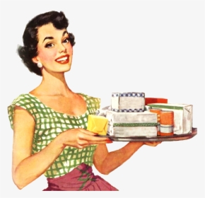 Helping Hands Central - 1950s Woman Illustration, HD Png Download, Free Download