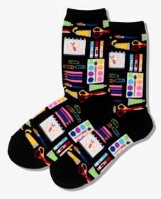 Women"s Art Supplies Crew Socks"  Class="slick Lazy - Sock, HD Png Download, Free Download