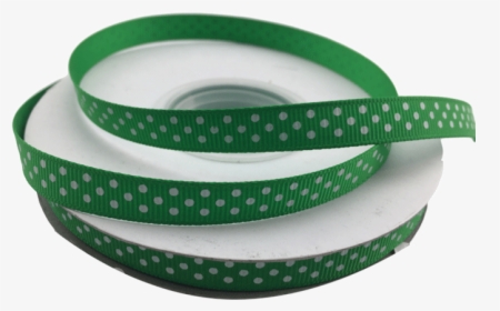 Ribbons [tag] Green And White Polka Dots Grosgrain - Buckle, HD Png Download, Free Download
