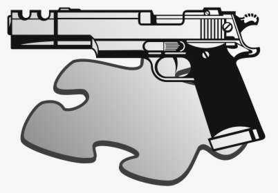 Pistol Silhouette Png Original File - Black And White Guns, Transparent Png, Free Download