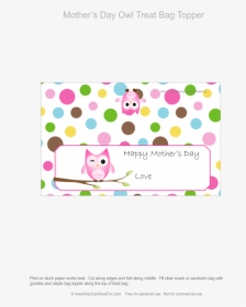 Mother"s Day Owl Treat Bag Topper - Cartoon, HD Png Download, Free Download