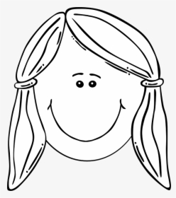 Girl And Boy Face Png - Girl Face Clipart Black And White, Transparent Png, Free Download