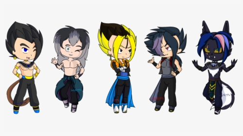 My First Set Of My Ocs From Dragonball Fusions Thru - Cartoon, HD Png Download, Free Download