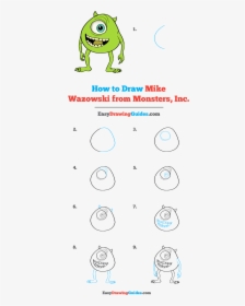 How To Draw Mike Wazowski From Monsters, Inc - Step By Step Mike Wazowski Drawings, HD Png Download, Free Download