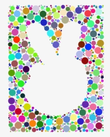 Prismatic Negative Space Comic Peace Hand Circles No - No Negative Space, HD Png Download, Free Download