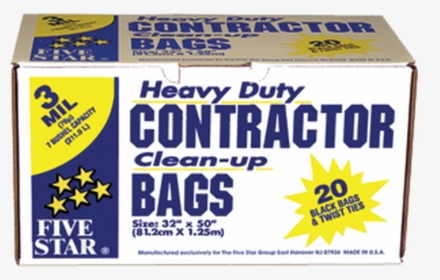 Five Star 31930700 3 Mil 7 Bushel 20ct Contractor Bags - General Supply, HD Png Download, Free Download