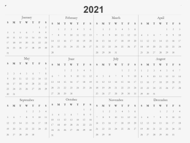 Calendar 2021 Png High Quality Image - 2020 Calendar Yearly Printable, Transparent Png, Free Download