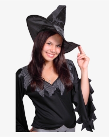 Young Witch Girl On Starry Halloween Night Png Image - Png Sexy Girl Halloween, Transparent Png, Free Download