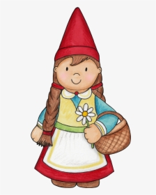 Little Girl Gnome For A Woodlands Party - Gnome Girl Clipart, HD Png Download, Free Download