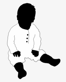 Black White Silhouette Baby - Illustration, HD Png Download, Free Download