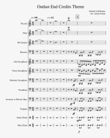 Outlast End Credits Theme Sheet Music Composed By Samuel - Slide Super Mario 64 Tenor Music Sheet, HD Png Download, Free Download