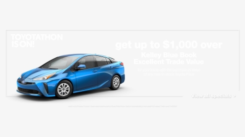 $1,000 Over Kbb Excellent On Any New Prius - Electric Storm Blue 2019 Prius, HD Png Download, Free Download