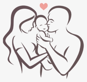 #silhouette #couple #couplesilhouette #family #familysillouette - Family Drawing, HD Png Download, Free Download
