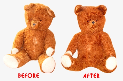 Restoration Of A Toy Bear 45 Years - Teddt Restoration Before After, HD Png Download, Free Download