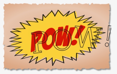 Vintage Comic Pow Sound Effect With Overlay Writing - Paper, HD Png Download, Free Download