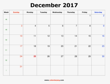 December Calendar Png - Large September 2019 Calendar, Transparent Png, Free Download