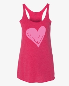 Beyoutees® Pink Scribble Heart Graphic Tank - Sleeveless Shirt, HD Png Download, Free Download