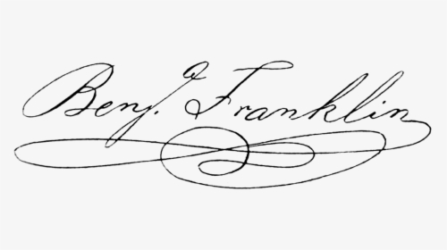 Large Image Of Benjamin Franklin"s Signature - Benjamin Franklin Signature, HD Png Download, Free Download