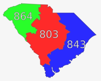 The Traditional Three Area Codes In South Carolina - South Carolina Flag Map, HD Png Download, Free Download