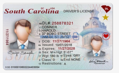 South Carolina Driver License Psd Template, HD Png Download, Free Download
