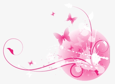Transparent Butterflies Clipart Border - Pink Butterfly Corner Border, HD Png Download, Free Download