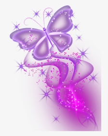 #butterfly #lighting #luminous #effect #starlight #bomb - Transparent Background Purple Butterfly, HD Png Download, Free Download