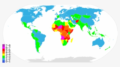 Fertility Rate World Map 2 - Fertility Rate World Map, HD Png Download, Free Download