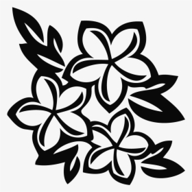 Flowers Drawing Clipart - Hawaiian Flowers Clip Art Black And White, HD Png Download, Free Download