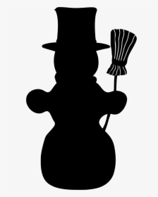Snowman With Hat Broom, HD Png Download, Free Download