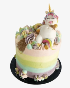 Vegan Fat Unicorn Cake Delivered"  Class= - Girls Modern Birthday Cakes, HD Png Download, Free Download
